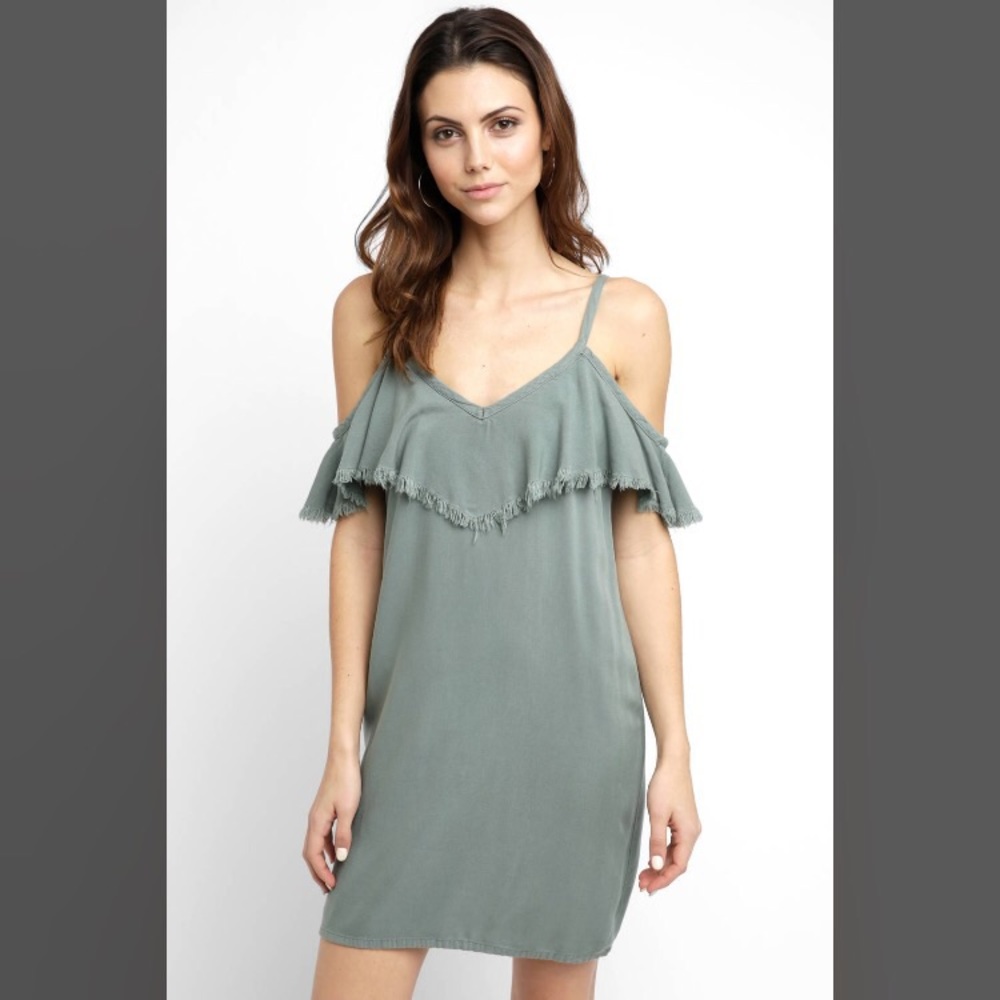Sam & Lavi Cold Shoulder Dress with Fringe